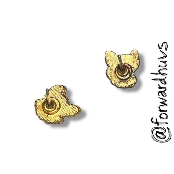 Vintage Enamel Eeyore Stud Earrings – 1/4” Wide - Picture 5 of 7